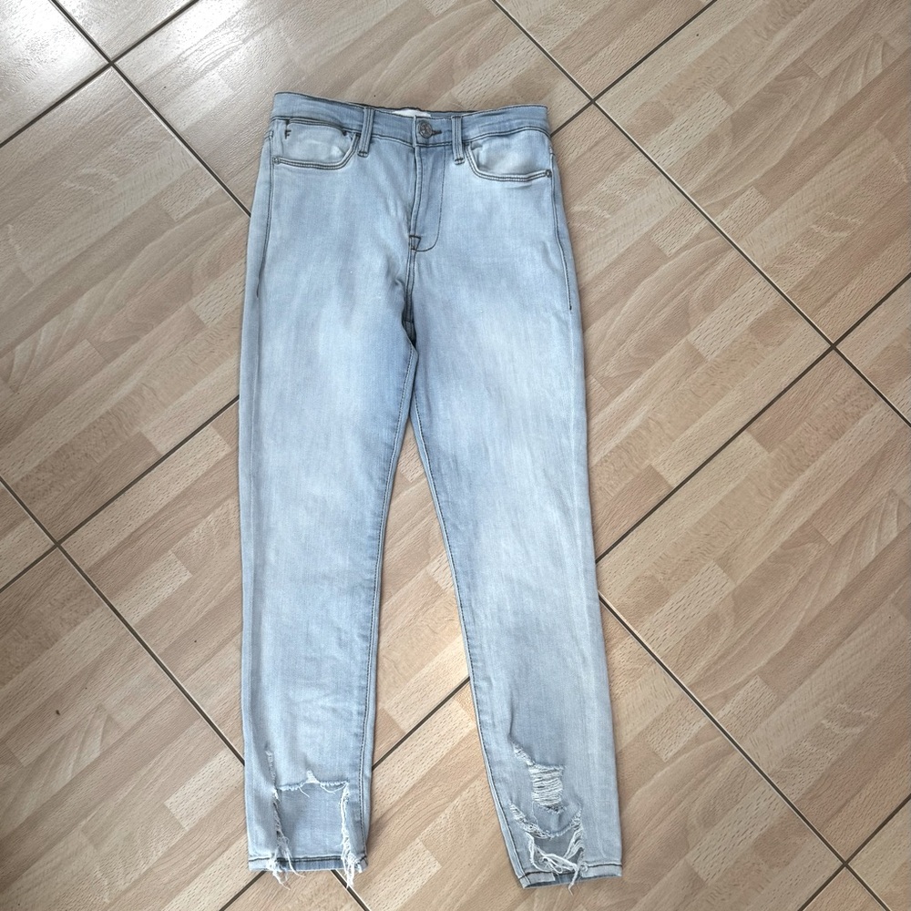 Frame Light Blue Le High Skinny Crop Women's Jeans